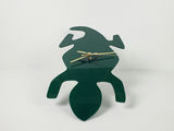 Modernist Green Metal Lizard Figural Wall Clock Abstract Gecko Decor - thumbnail 2 of 7