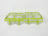Vintage Mid-Century Lime Green Wire Metal Drinking Glass Carrier Caddy Set - Pair - thumbnail 3 of 9