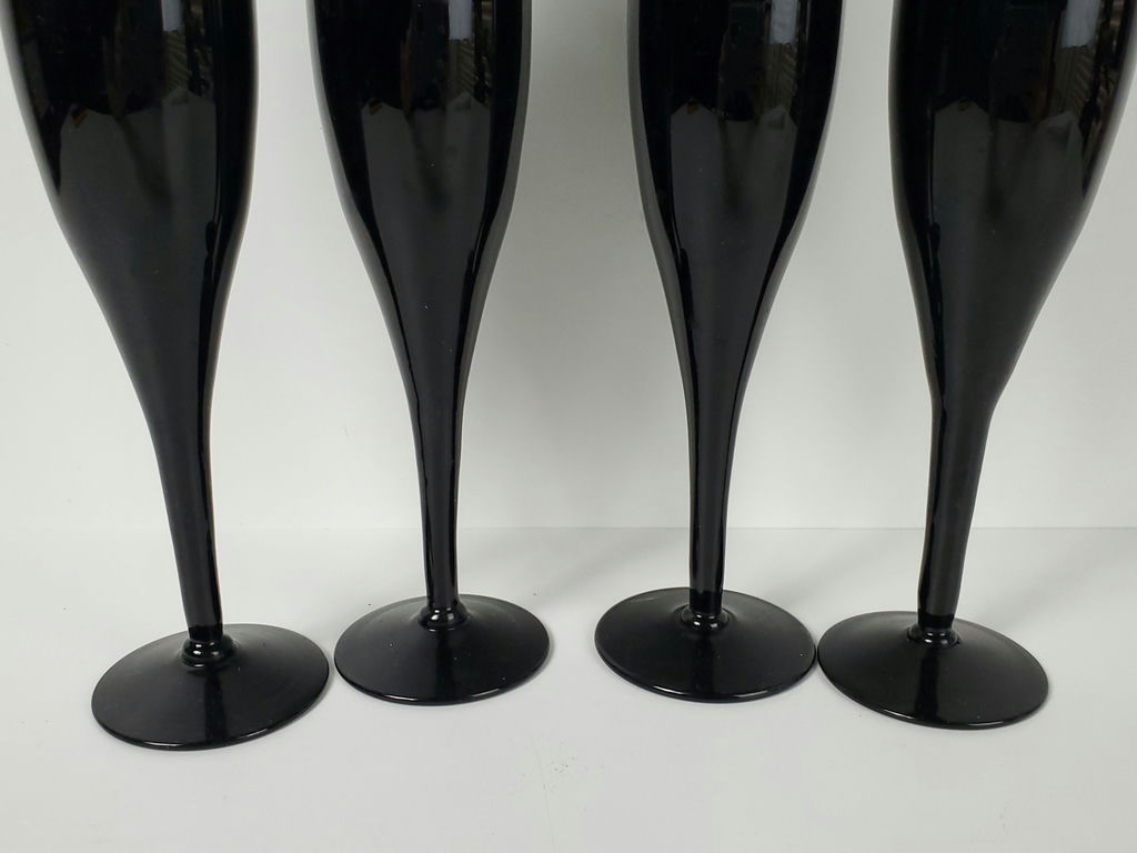 Vintage Libbey Premiere Black Champagne Flutes - Set of 4 - image 5 of 7