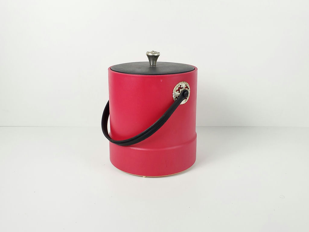 Vintage Hong Kong Red Plastic Insulated Ice Bucket - image 1 of 9