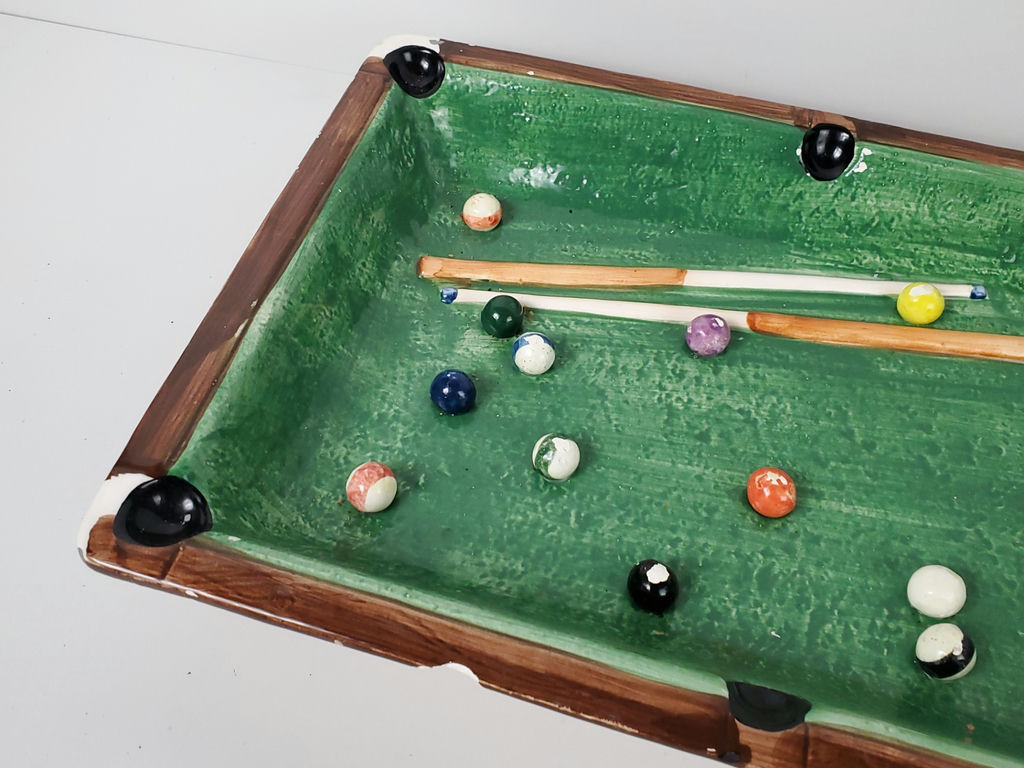 Vintage Cardinal Inc Handpainted Ceramic Pool Table Chip and Dip Set - image 3 of 13