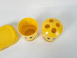 Vintage Yellow Plastic Smiley Face 3 Piece Bathroom Accessory Vanity Set - thumbnail 3 of 7