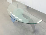 Vintage Mid-Century Modern Biomorphic Glass Kidney Coffee Table - thumbnail 4 of 16