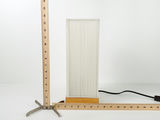 Minimalist Ribbed White Cord Cylinder Table Lamp Wood Base - thumbnail 9 of 9