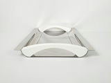Vintage Mori Italian Stainless Steel Serving Tray with White Handles - thumbnail 4 of 10