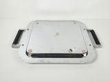Torre & Tagus Chrome Serving Platter with Black Leather Handles - thumbnail 7 of 10