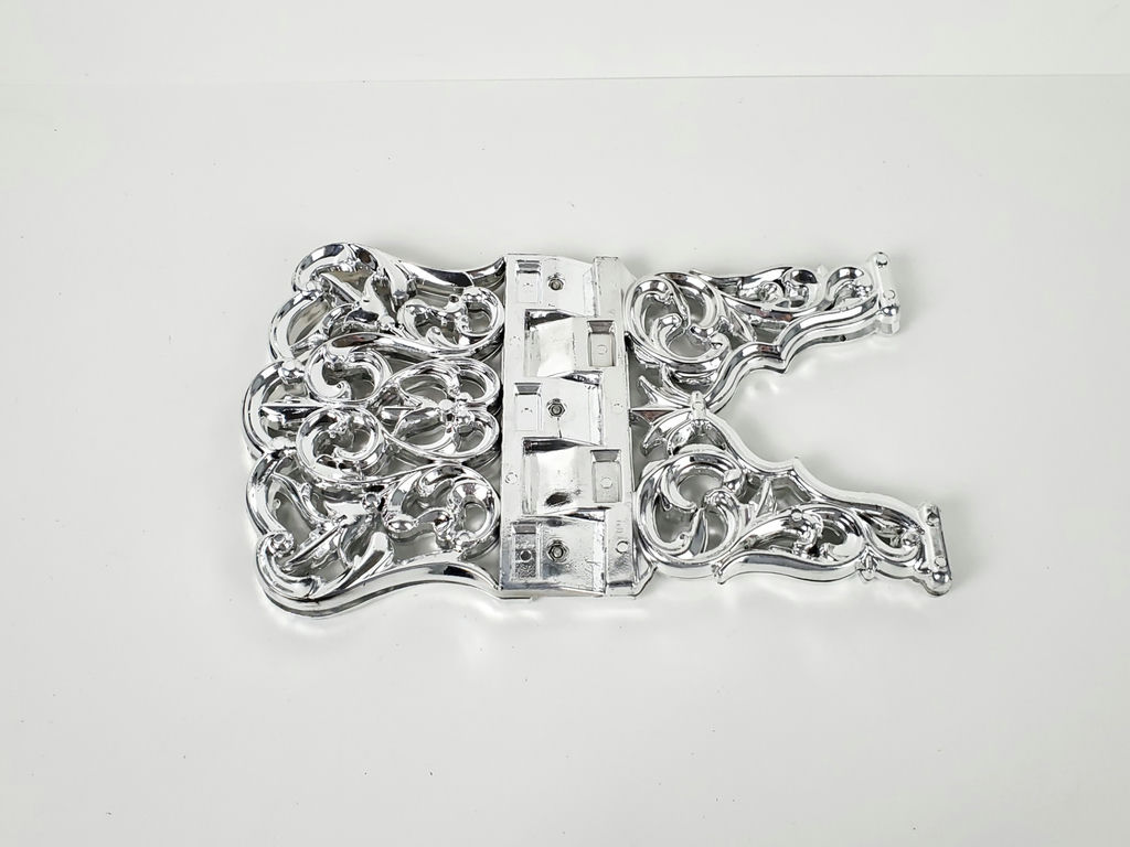 Vintage Faux Chrome Plastic Folding Book Stand Ornate Display Easel - image 4 of 8