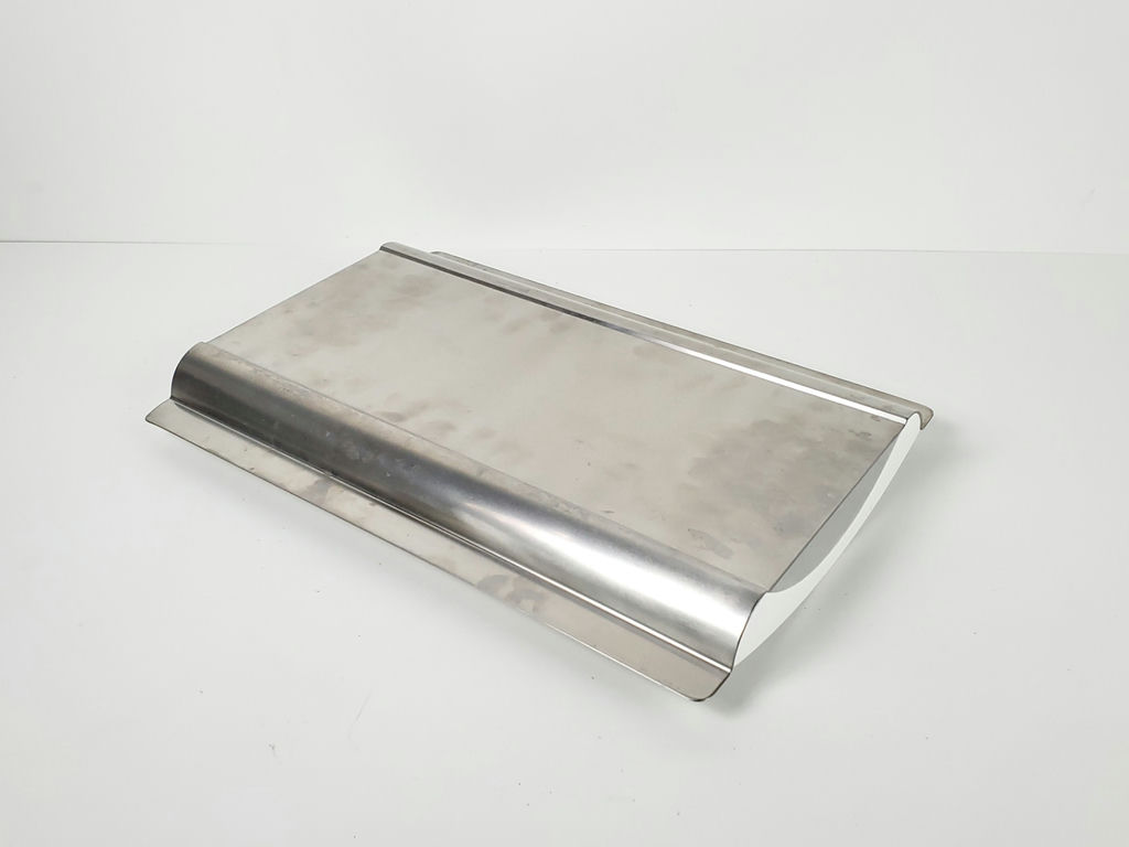 Vintage Mori Italian Stainless Steel Serving Tray with White Handles - image 8 of 10