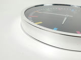 Modern Rainbow Index Polished Chrome Black Face Quartz Wall Clock - thumbnail 6 of 11
