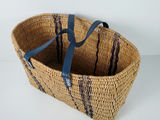 Boho Woven Straw Wicker Market Tote Bag Leather Handles Picnic Basket - thumbnail 4 of 9
