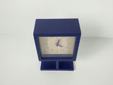 Vintage Memphis Postmodern Blue Wooden Pedestal Desk Clock SKP Japan Quartz - thumbnail 6 of 10