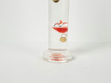 Vintage Glass Galileo Kiss Thermometer 5 Red Floating Hearts Weather Station - thumbnail 4 of 7