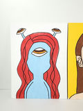 Psychedelic Alien Comic Trippy Canvas Paintings Pop Art Triptych 3 Piece Set - thumbnail 2 of 5