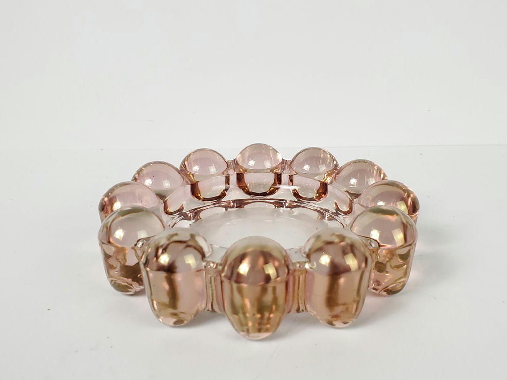 Vintage Pink Boopie Bubble Glass Ashtray Trinket Dish Nova Pattern - image 3 of 8