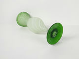 Vintage Murano Style Green Spiraling Mezza Filigrana Frosted Glass Trumpet Vase - thumbnail 7 of 9