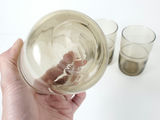 Vintage Mid-Century Smoked Brown Glass Stackable Tumblers - Set of 3 - thumbnail 4 of 7