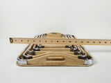 Vintage Mid-Century Wooden Nesting Serving Trays with Chrome Edges - 5 Piece Set - thumbnail 12 of 12