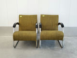 Pair of Vintage Mid-Century Bauhaus Tubular Chrome Lounge Chairs - Pair A - thumbnail 7 of 12