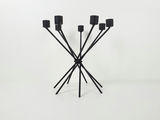 Industrial 6 Armed Black Steel Starburst Candelabra Candle Holder - thumbnail 2 of 9