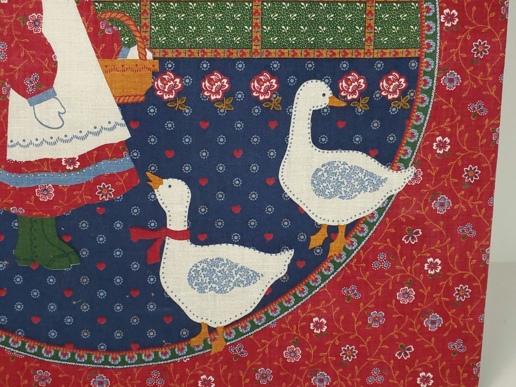 Vintage Sunbonnet Sue Calico Fabric Stretched Wooden Frame Country Wall Art - image 4 of 7
