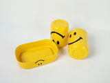 Vintage Yellow Plastic Smiley Face 3 Piece Bathroom Accessory Vanity Set - thumbnail 6 of 7