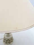 Vintage Hollywood Regency Filigree Off White Metal Table Lamp - thumbnail 8 of 11