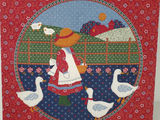 Vintage Sunbonnet Sue Calico Fabric Stretched Wooden Frame Country Wall Art - thumbnail 2 of 7