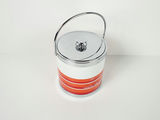 Vintage Japanese Iruka Retro Orange Striped Insulated Ice Pail Bucket - thumbnail 2 of 10