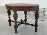 Vintage Antique Style Wooden Oval Side Table with Spindle Legs - thumbnail 4 of 13