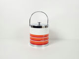Vintage Japanese Iruka Retro Orange Striped Insulated Ice Pail Bucket - thumbnail 1 of 10