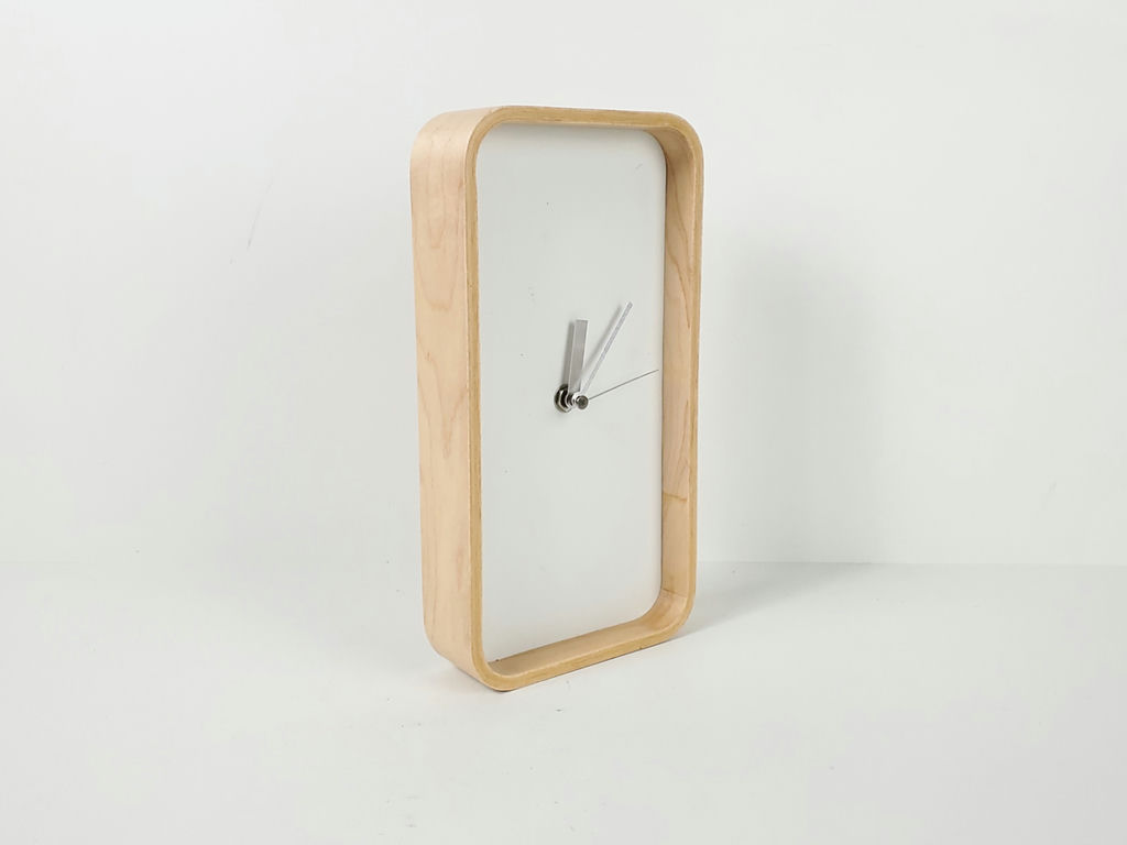 Modern Minimalist Rectangular Bentwood Desk Clock Scandinavian Style - image 7 of 9