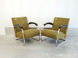 Pair of Vintage Mid-Century Bauhaus Tubular Chrome Lounge Chairs - Pair B - thumbnail 2 of 16