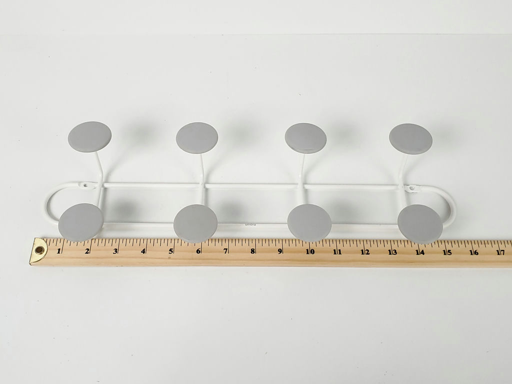 Umbra Yook Modern White Metal Wall Over The Door 8 Peg Coat Rack Organizer - image 6 of 6