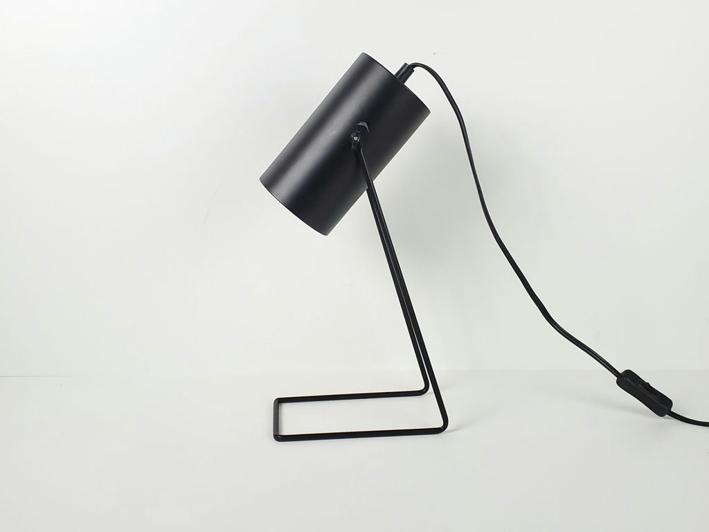 Minimalist Matte Black Cylinder Spotlight Metal Desk Lamp - image 3 of 10