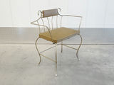 Vintage Hollywood Regency Scrolling Wrought Iron Vanity Chair - thumbnail 3 of 12