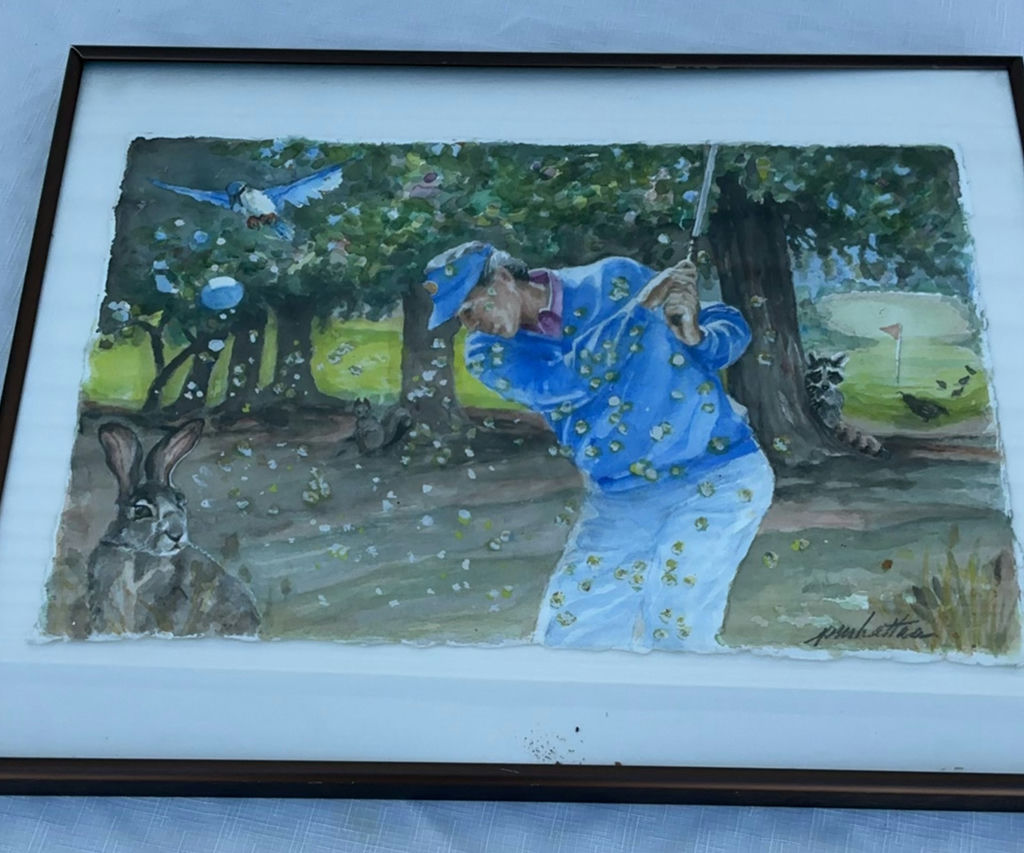 Golfer Watercolor By Hattan - image 1 of 4