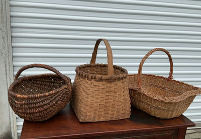 3 Vintage Baskets With Handle - Image 1 of 8
