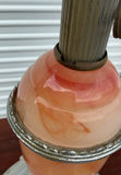 Vintage electric table lamp/smokers stand, with pink swirled glass accents - thumbnail 4 of 6