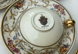 Floral gilt-edged porcelain dinnerware set - thumbnail 4 of 16