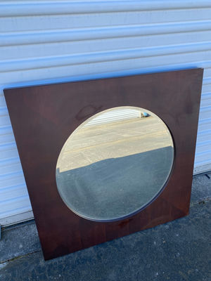 Round Mirror in Square Frame - Image 1 of 3