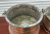 Pair of rustic copper pots with chains - thumbnail 3 of 5