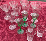 Assorted Vintage Glassware Set: wine glasses, goblets and tumblers - thumbnail 1 of 4
