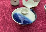 Vintage Japanese Ceramic bowls with lids and a leaf-shaped dish - thumbnail 2 of 10