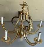 Six-Arm Brass Chandelier - thumbnail 1 of 3