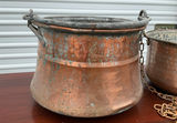 Pair of rustic copper pots with chains - thumbnail 2 of 5