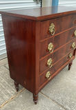 Antique mahogany chest of drawers with brass ring pulls - thumbnail 7 of 12