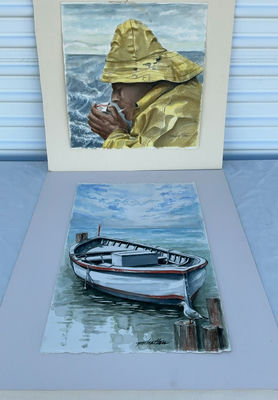 Matted Watercolors By Hattan - Image 1 of 6
