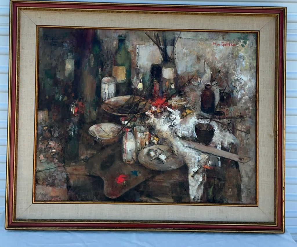 MCM Large Original Oil By Michel De Gallard - image 1 of 8
