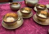 Gold-tone Japanese teapot set with cups, saucers and plates - thumbnail 5 of 7