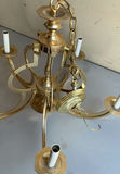 Six-Arm Brass Chandelier - thumbnail 2 of 3
